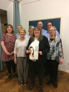 Quiz night winners and Bath and District Samaritans representatives.